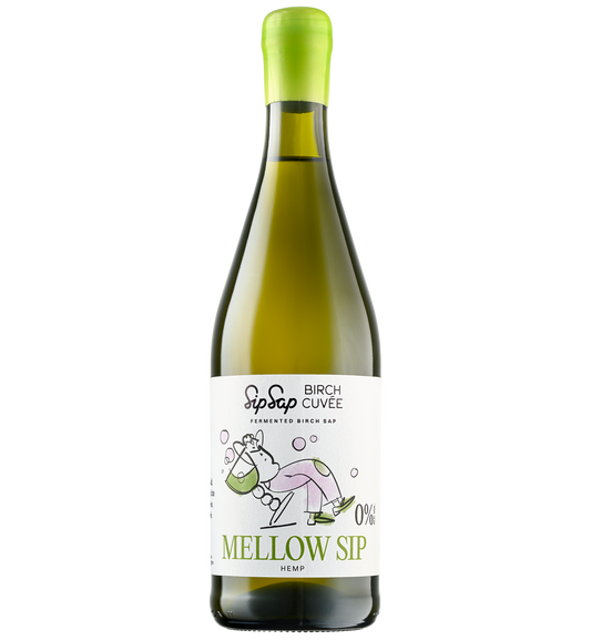Mellow Sip. Fermentuota beržų sula su kanapių žiedų arbata