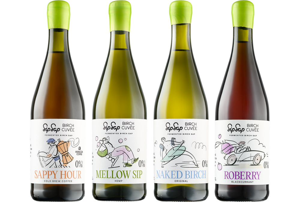 Fermentuota beržų sula. 4 skonių rinkinys