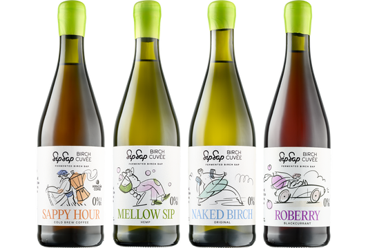 Fermentuota beržų sula. 4 skonių rinkinys
