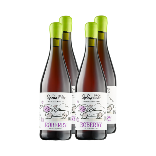4 x Roberry. Fermentuota beržų sula su juodųjų serbentų sultimis
