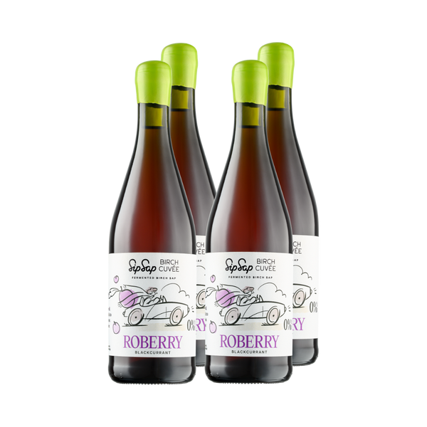 4 x Roberry. Fermentuota beržų sula su juodųjų serbentų sultimis